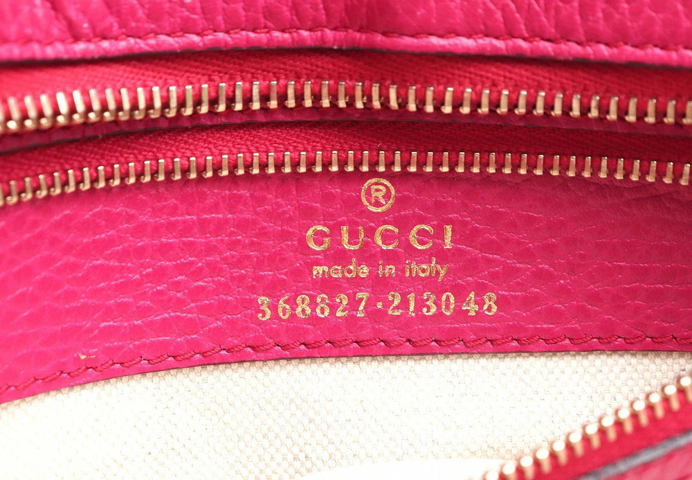 Gucci Swing Handbag Crossbody Bag Leather Pink - Picture 9 of 9